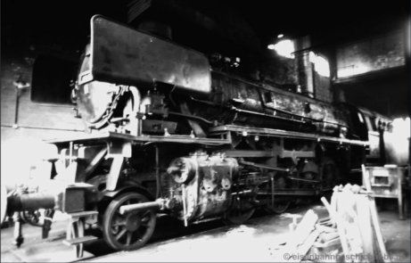 Dampflok 41 096 nach erfolgreicher Abschiedsfahrt auf der Harzbahn im Anheizschuppen West des AW Braunschweig